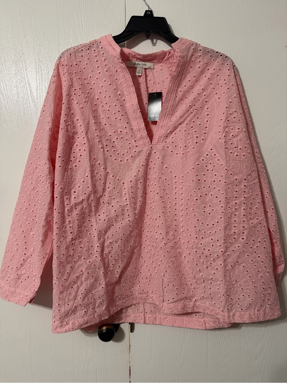 Belle Isle Cotton Eyelet Tunic Coral Blush 2XL